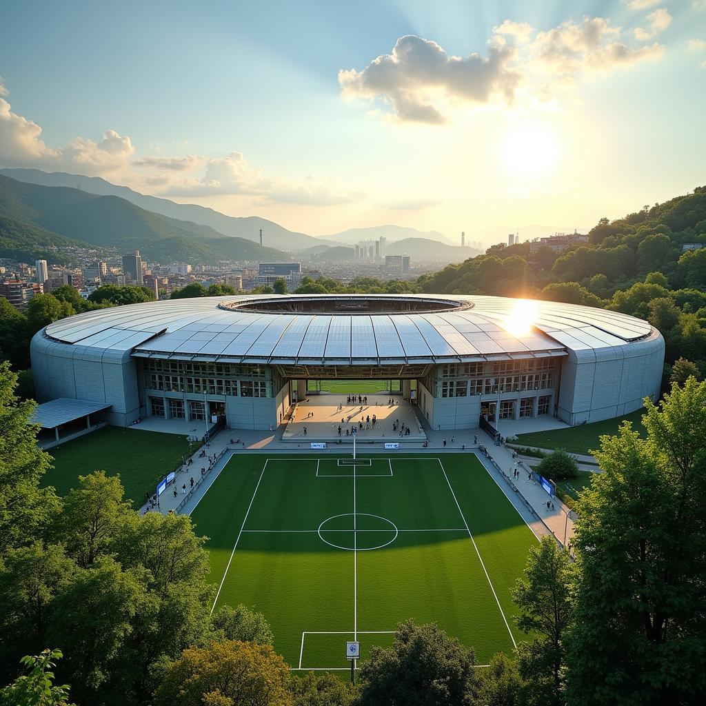 Football Stadium with Solar Panels