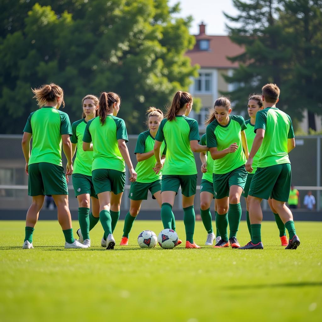 Green Team Dominating on the Soccer Field