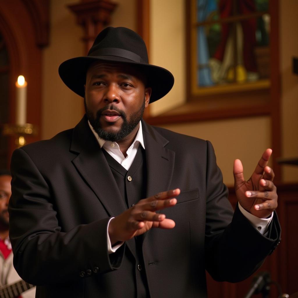 Gregory Porter singing in a Kansas City Church