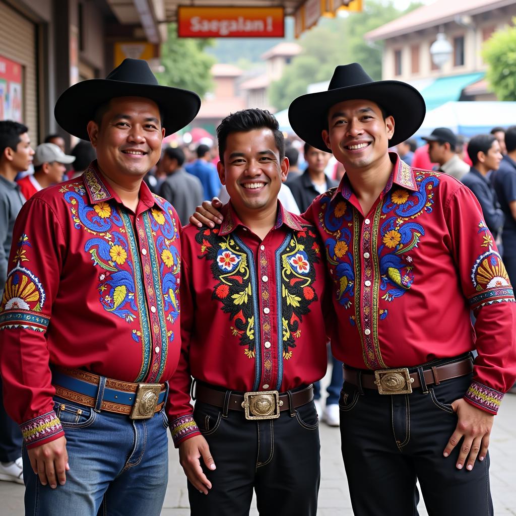 Guatemalan Men Wearing Traditional Shirts