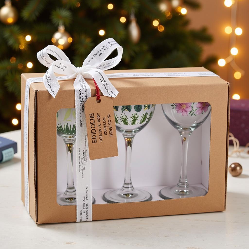 Hand-painted wine glasses gift set