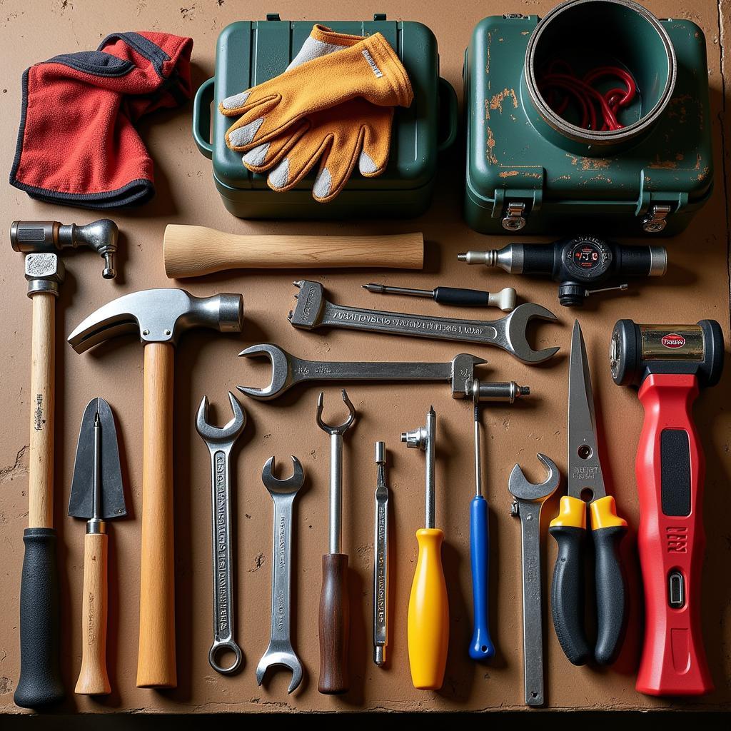 Handyman tools and equipment for various home repair and maintenance tasks