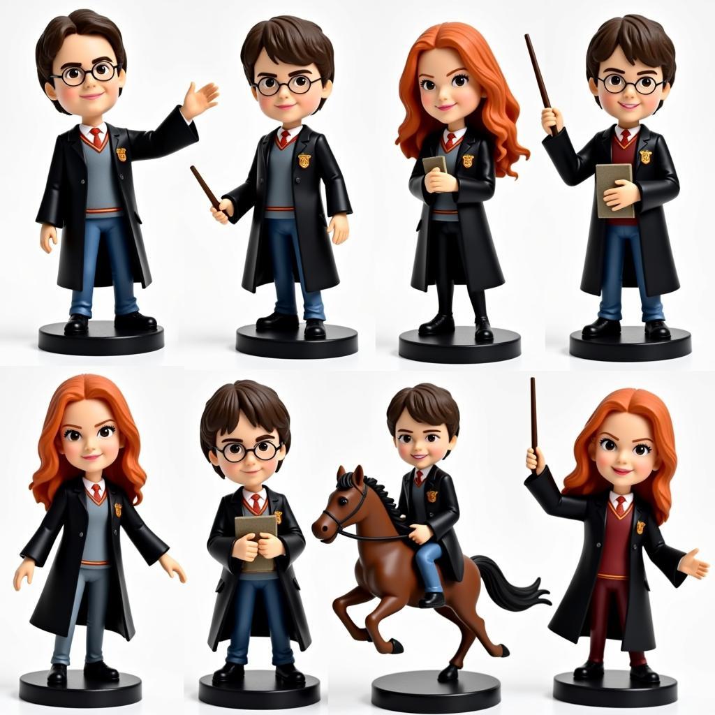 Harry Potter bobbleheads in different poses, depicting scenes from the movies.