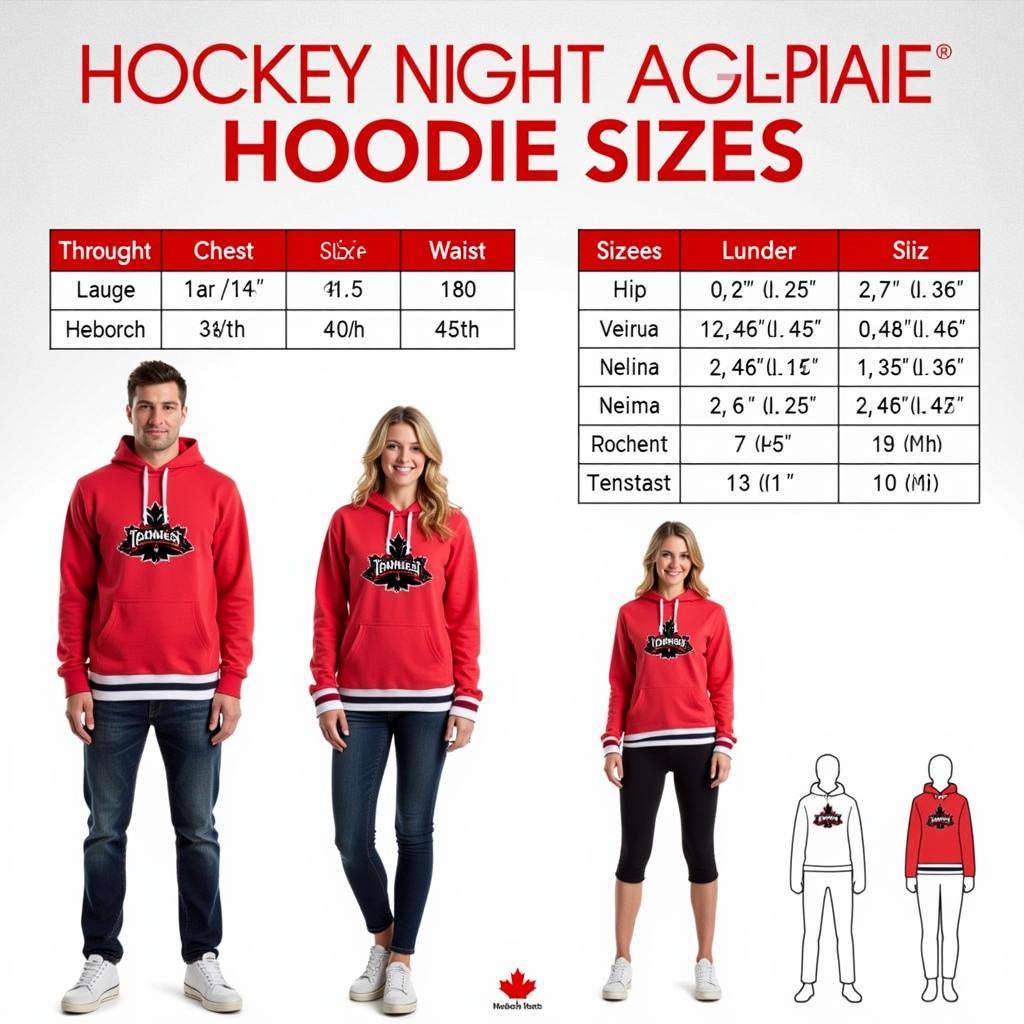 Hockey Night in Canada Hoodie Sizing Guide