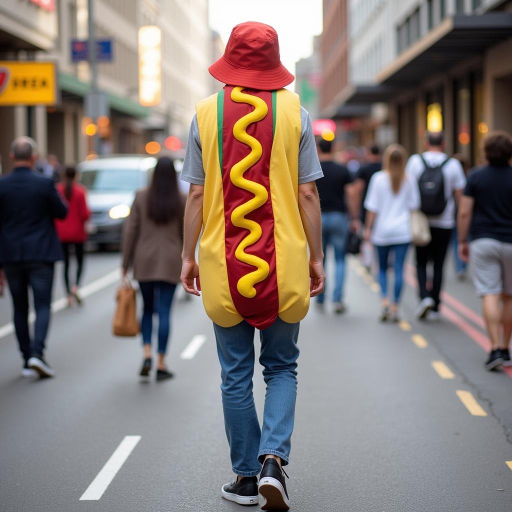 Hot dog bucket hat worn with casual street style outfit