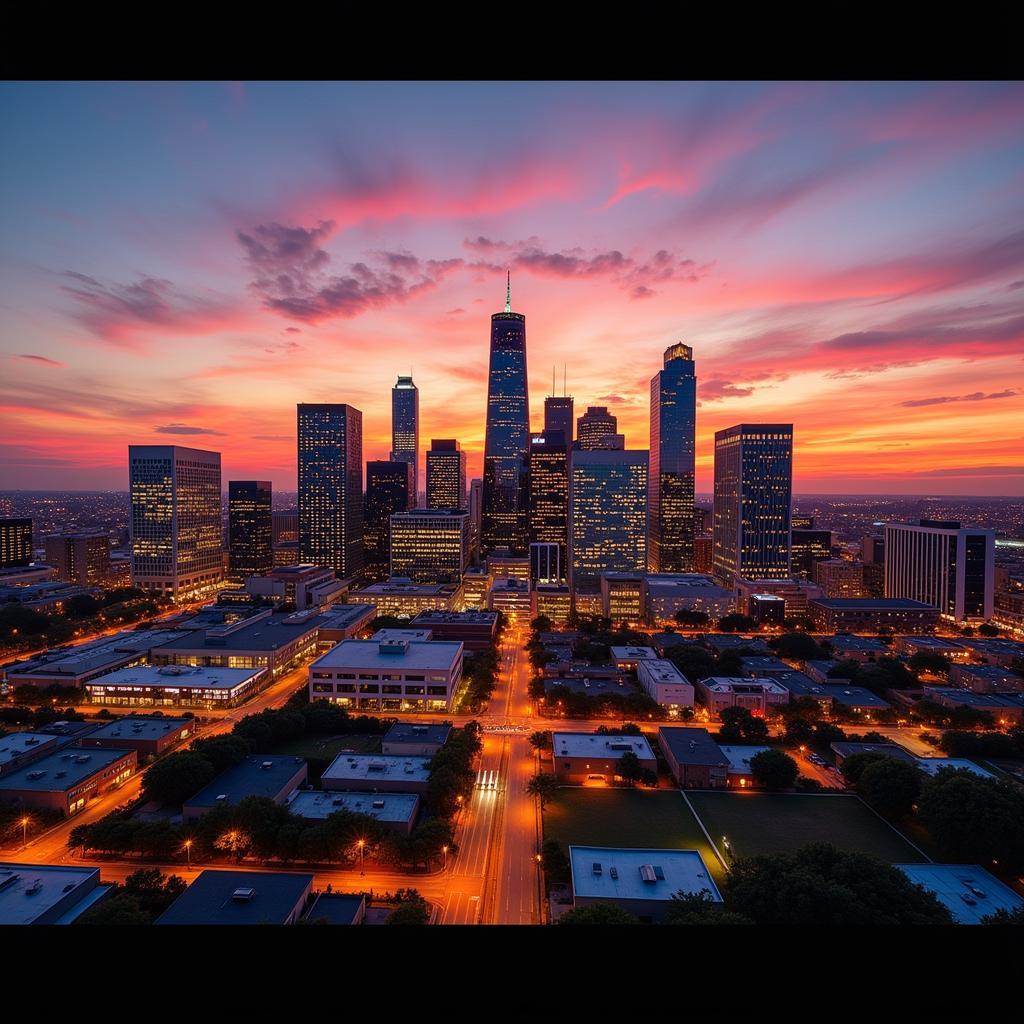 Houston Skyline with Pun Overlay