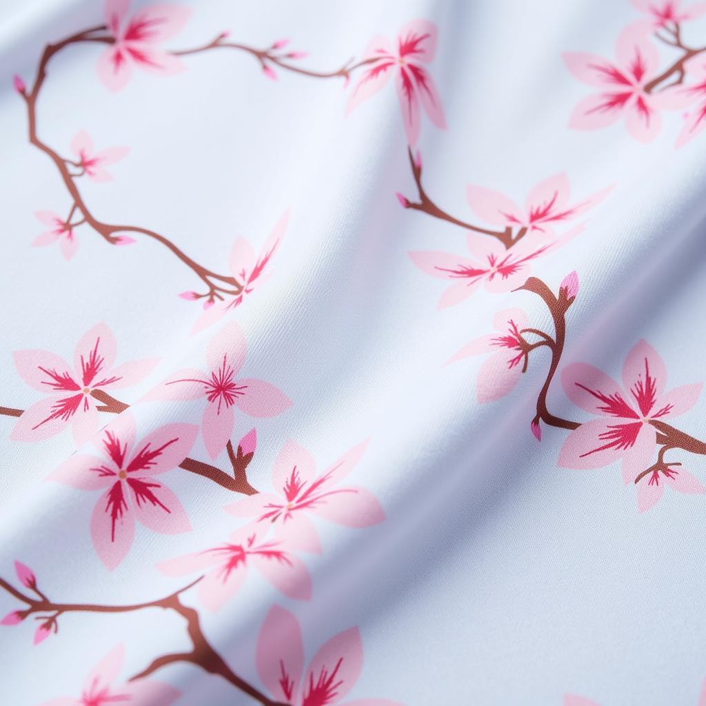 Close-up of the intricate cherry blossom pattern on the Japan blossom jersey