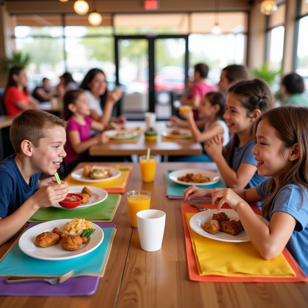 Kids Enjoying Free Meals at a St. Petersburg Restaurant