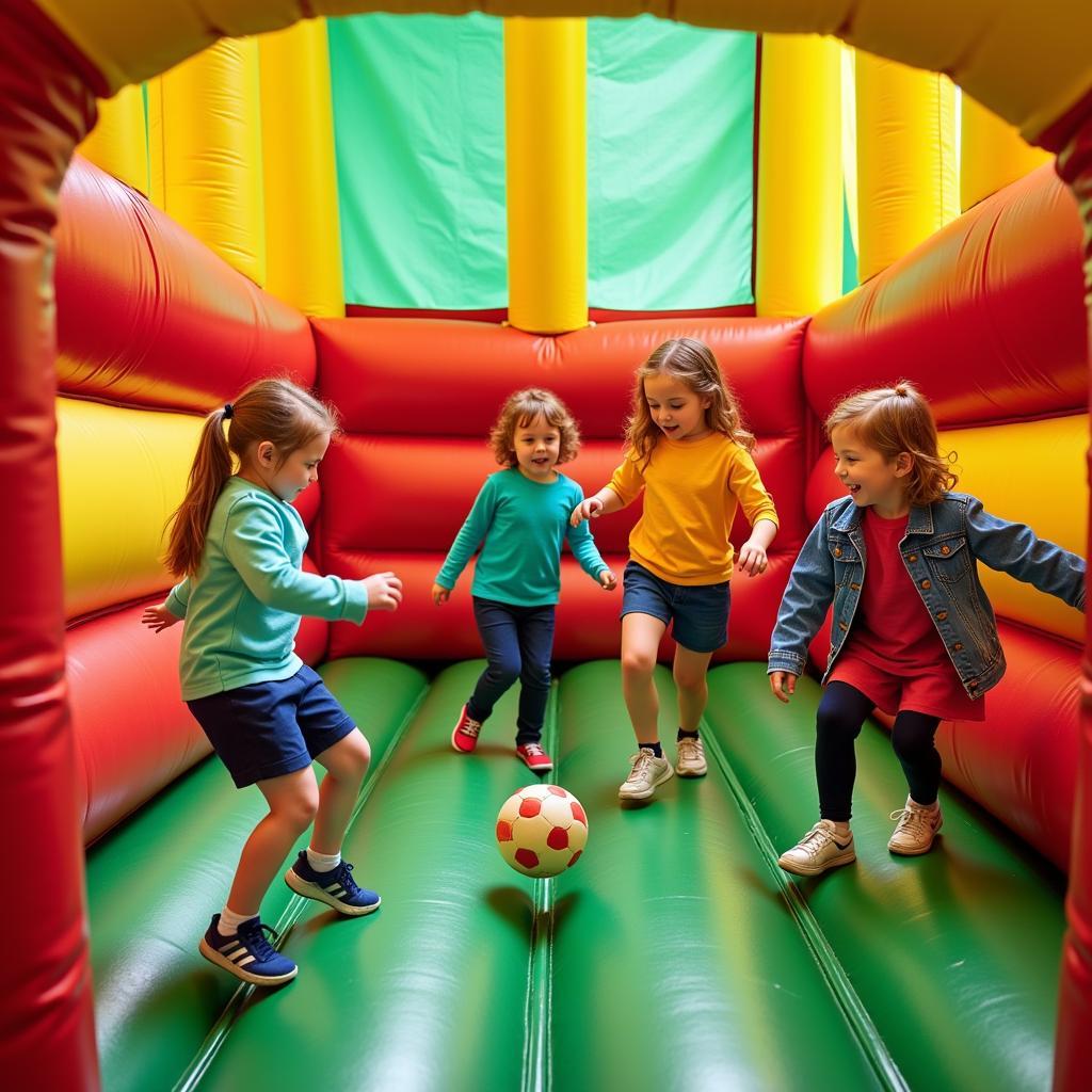 Kids Playing in an Inflatable Stadium