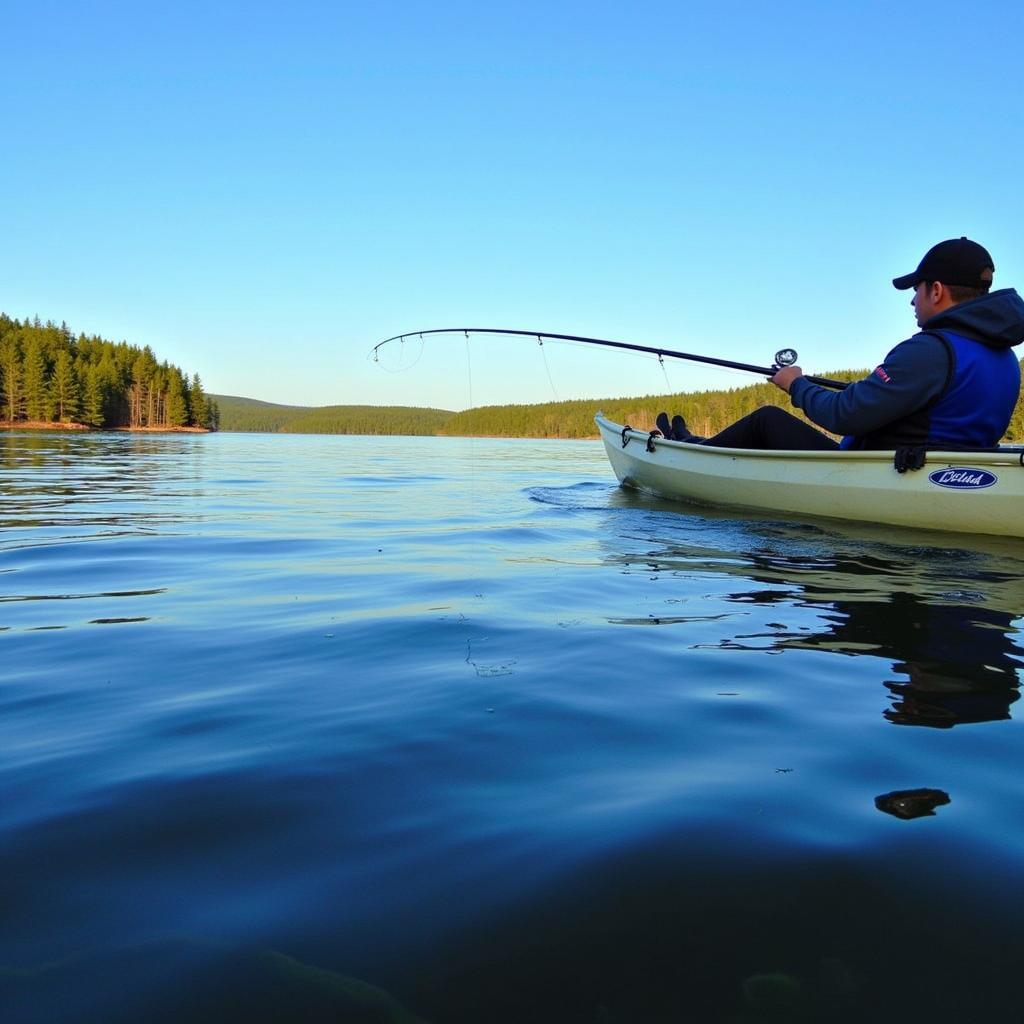 Fishing and kayaking on Kyle Akin Houghton Lake