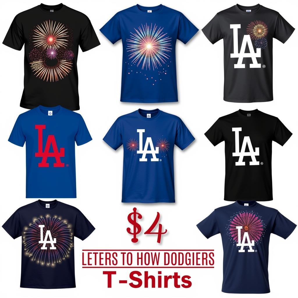 LA Dodgers Fireworks T-Shirt Designs