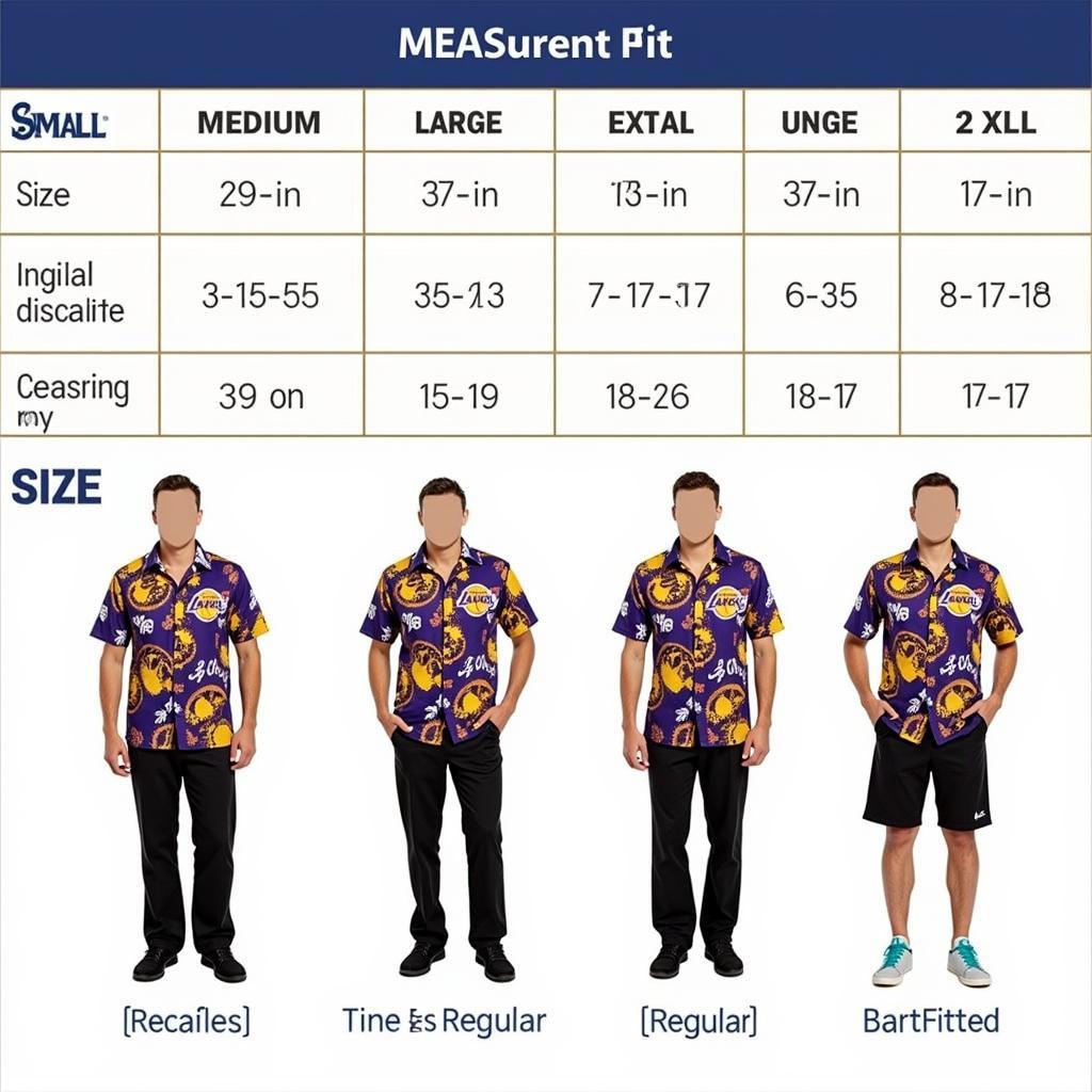 Lakers Hawaiian Shirt Sizing Guide