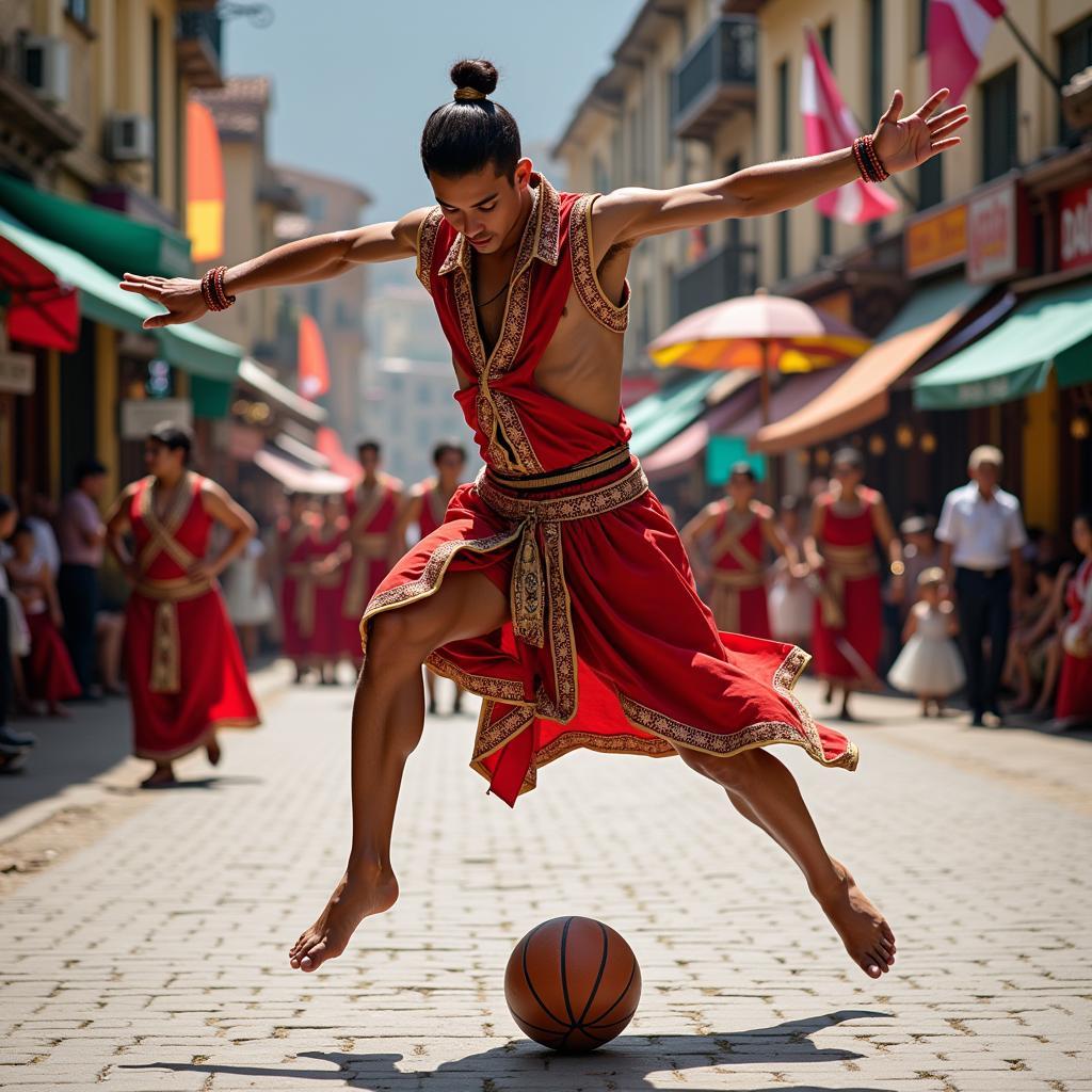 Lancer Dancer Demonstrating Ball Control