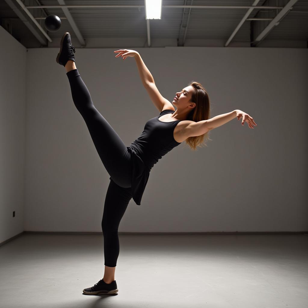 Lancer Dancer Practicing a Routine