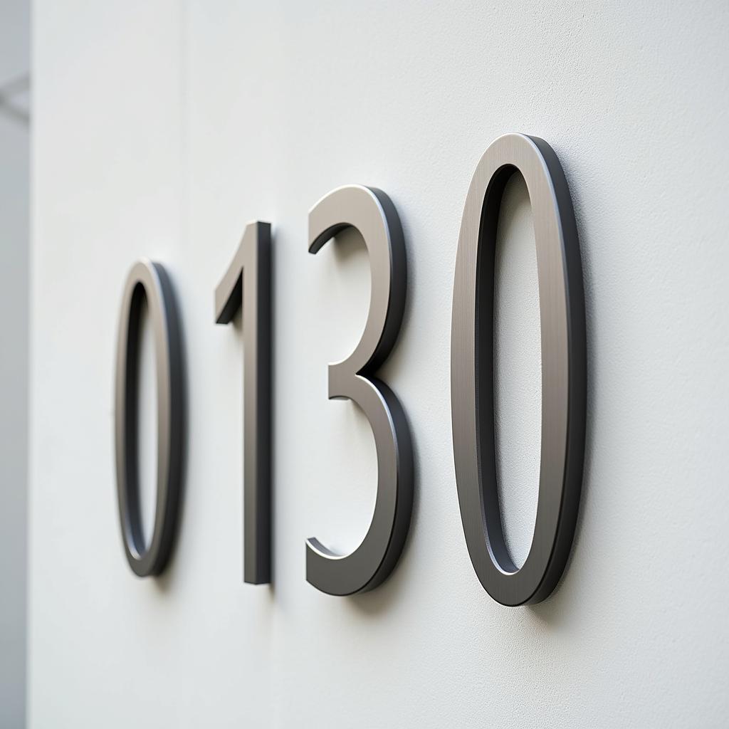 Large Metal House Numbers on Modern Homes