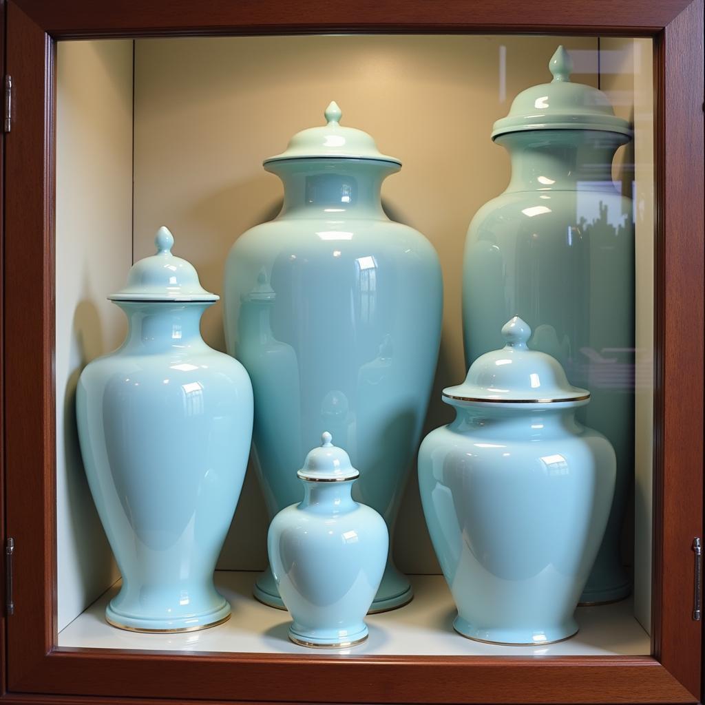 Light Blue Urn Display