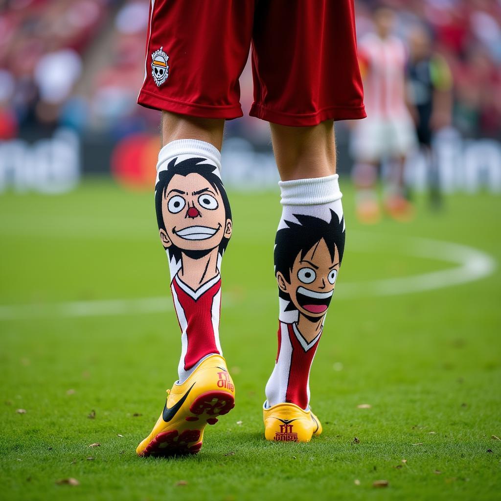 Luffy Socks on the Football Pitch