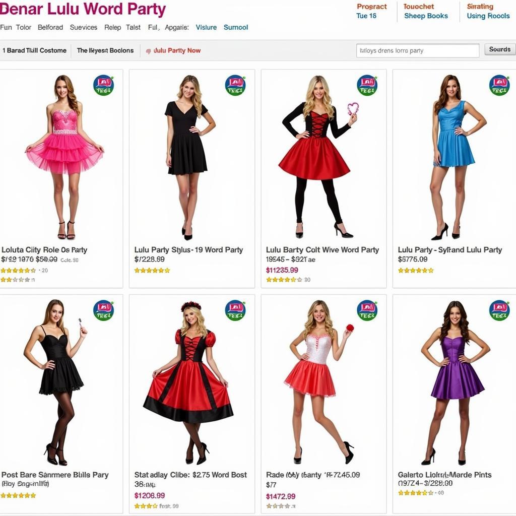 Lulu Word Party Costume Options