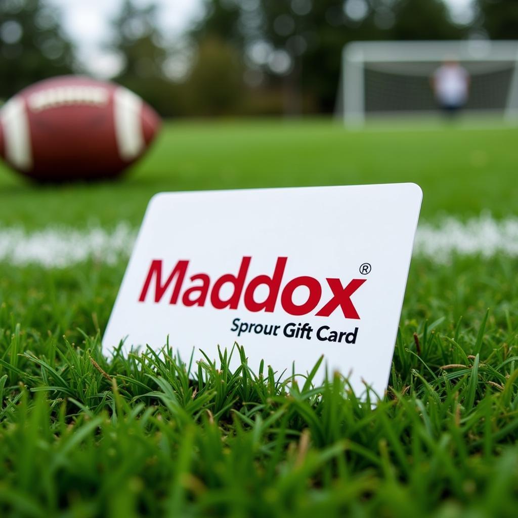 Maddox Gift Card on a Football Field