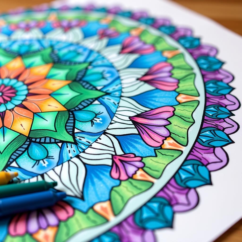 Mandala Blanket Coloring Page for Adults