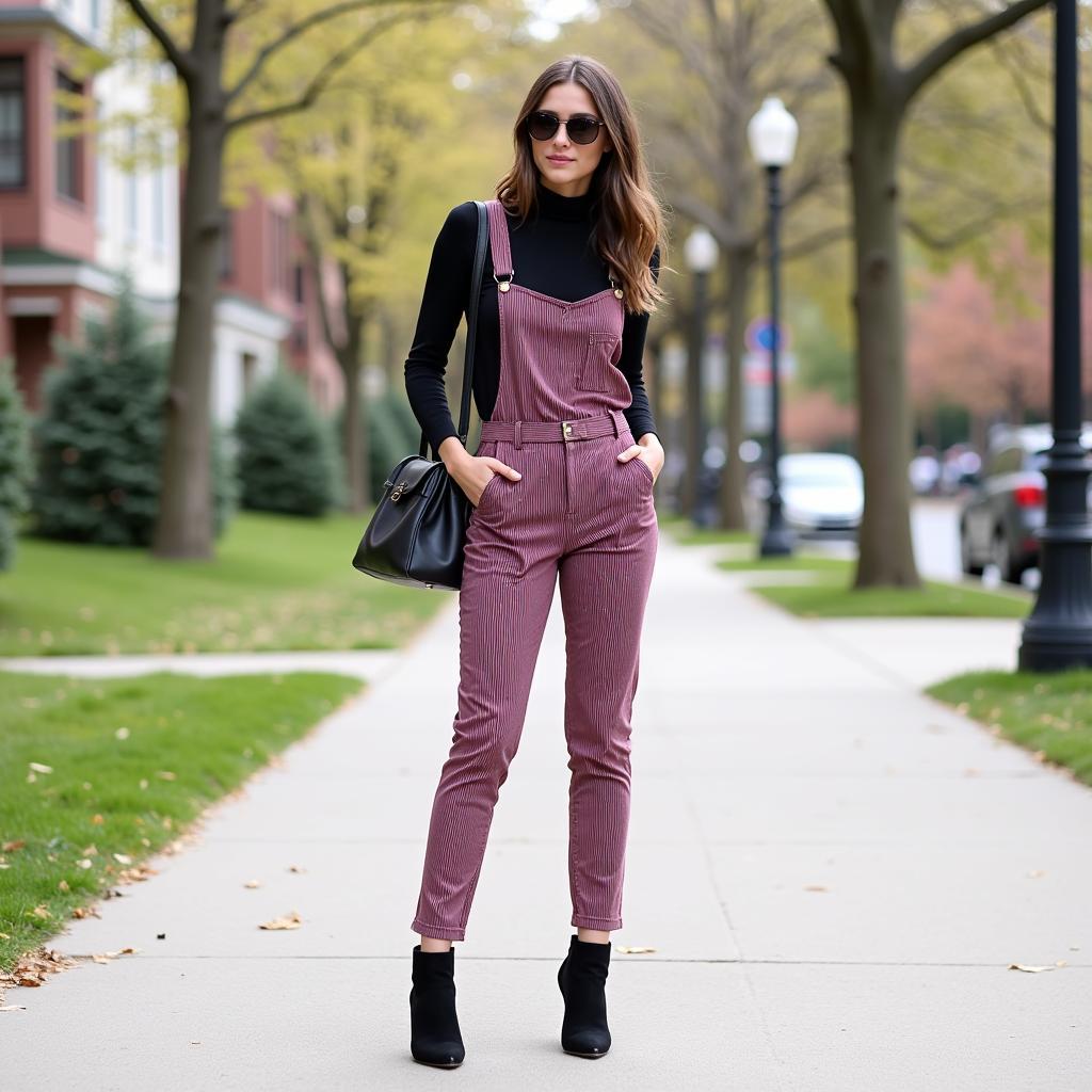 Maroon and White Overalls: Chic Styling for Women