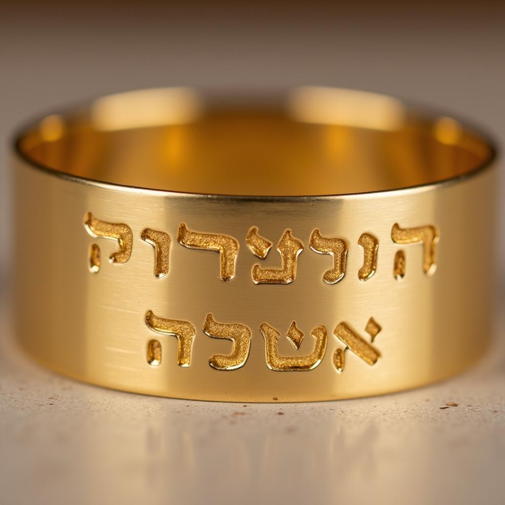 Men's Gold Hebrew Name Bracelet