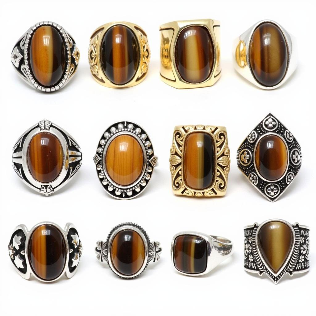 Different Styles of Men's Tiger's Eye Rings