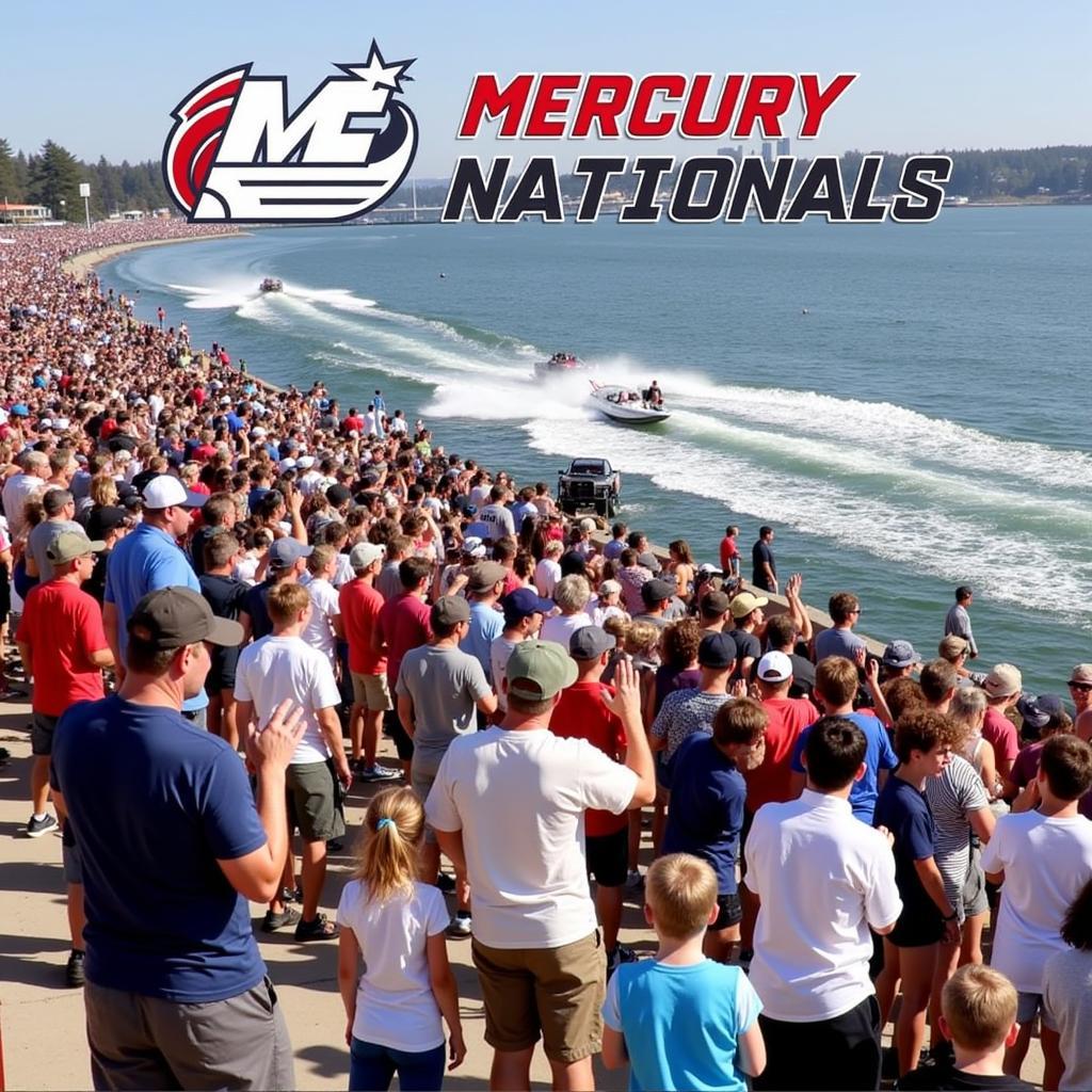 Spectators cheering at the Mercury Nationals