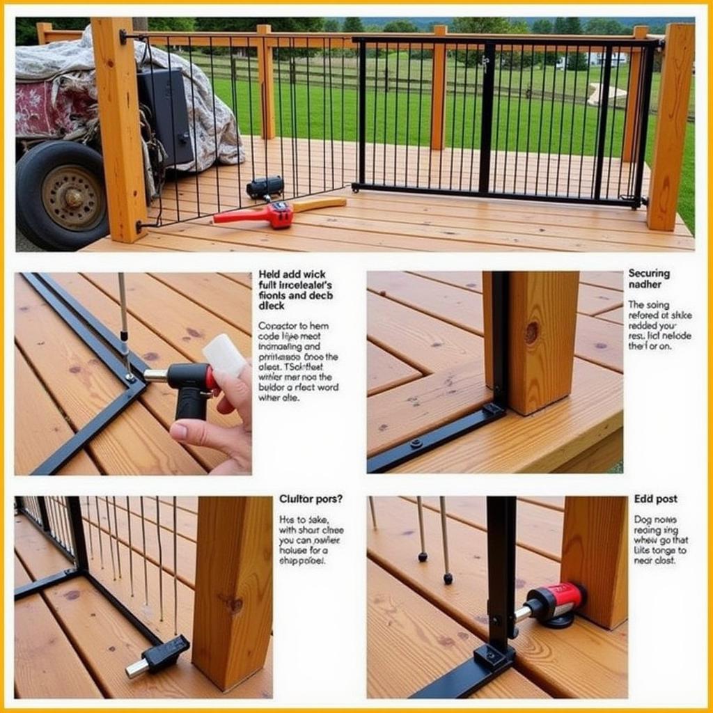 Metal Dog Gate Deck Installation