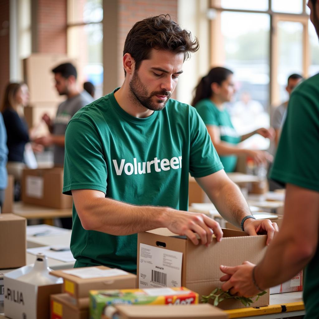 Mike Cameron volunteering at a local charity event.