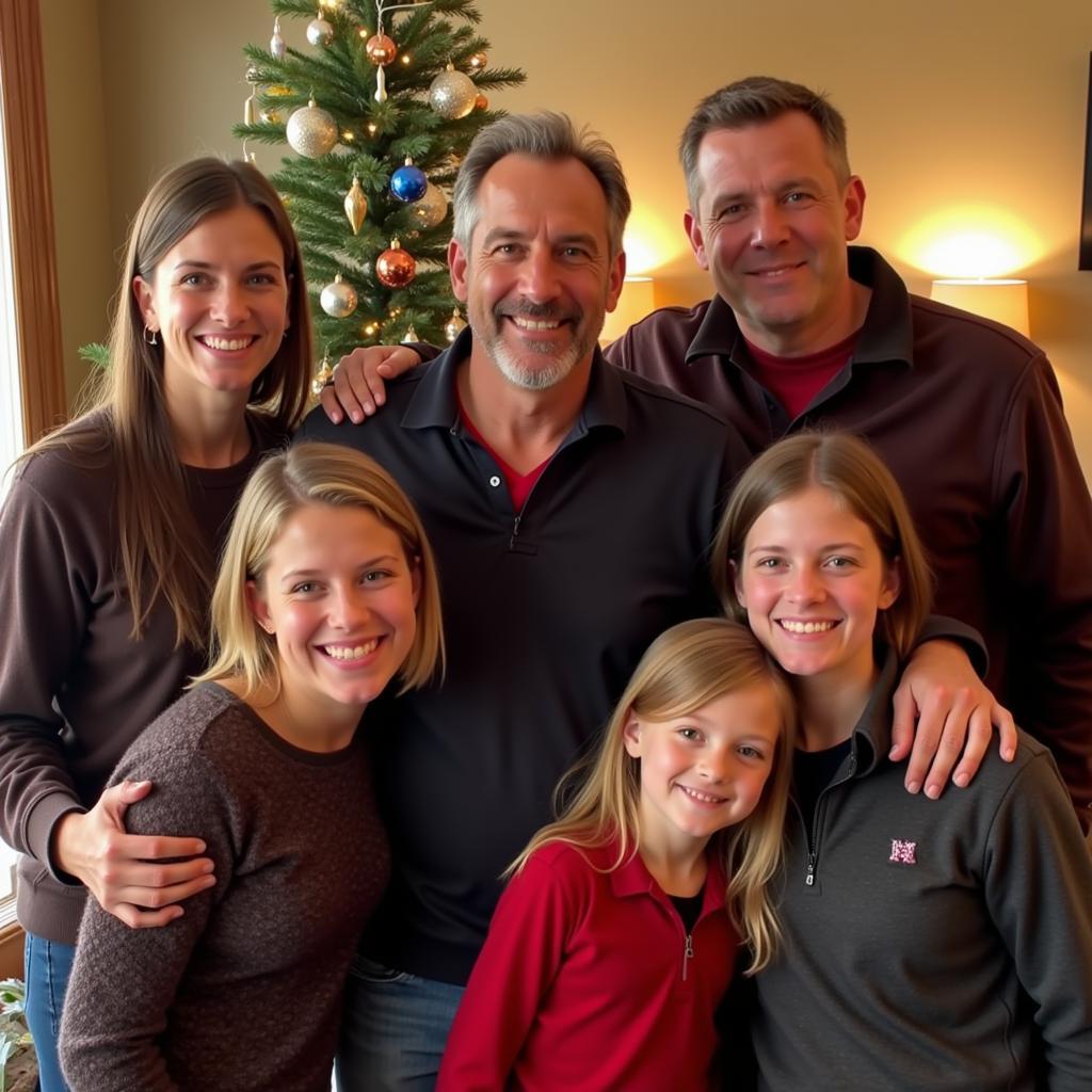 Mike Cameron with his family.