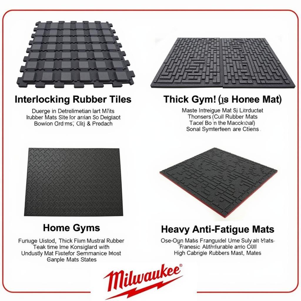 Different Types of Milwaukee Mats for Garage, Gym and Industrial Use