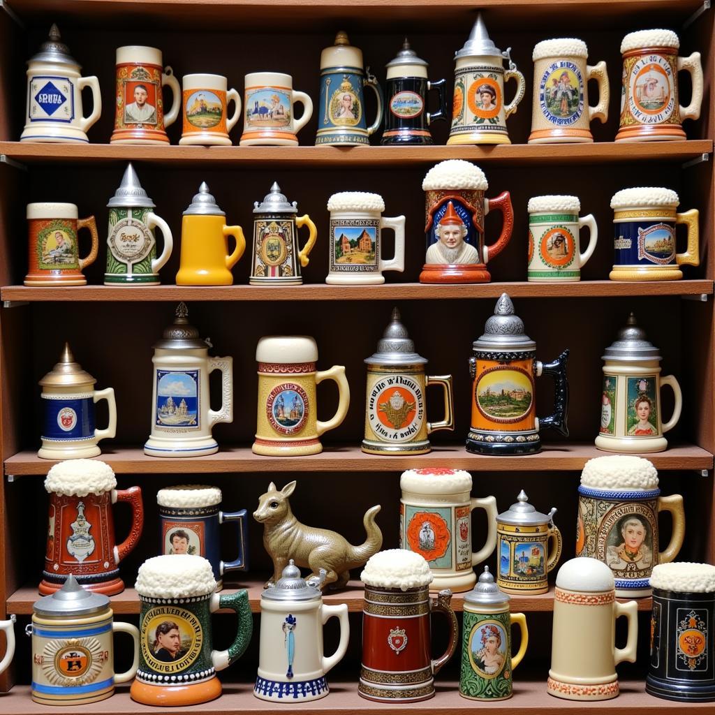 A Collection of Diverse Miniature Beer Mugs