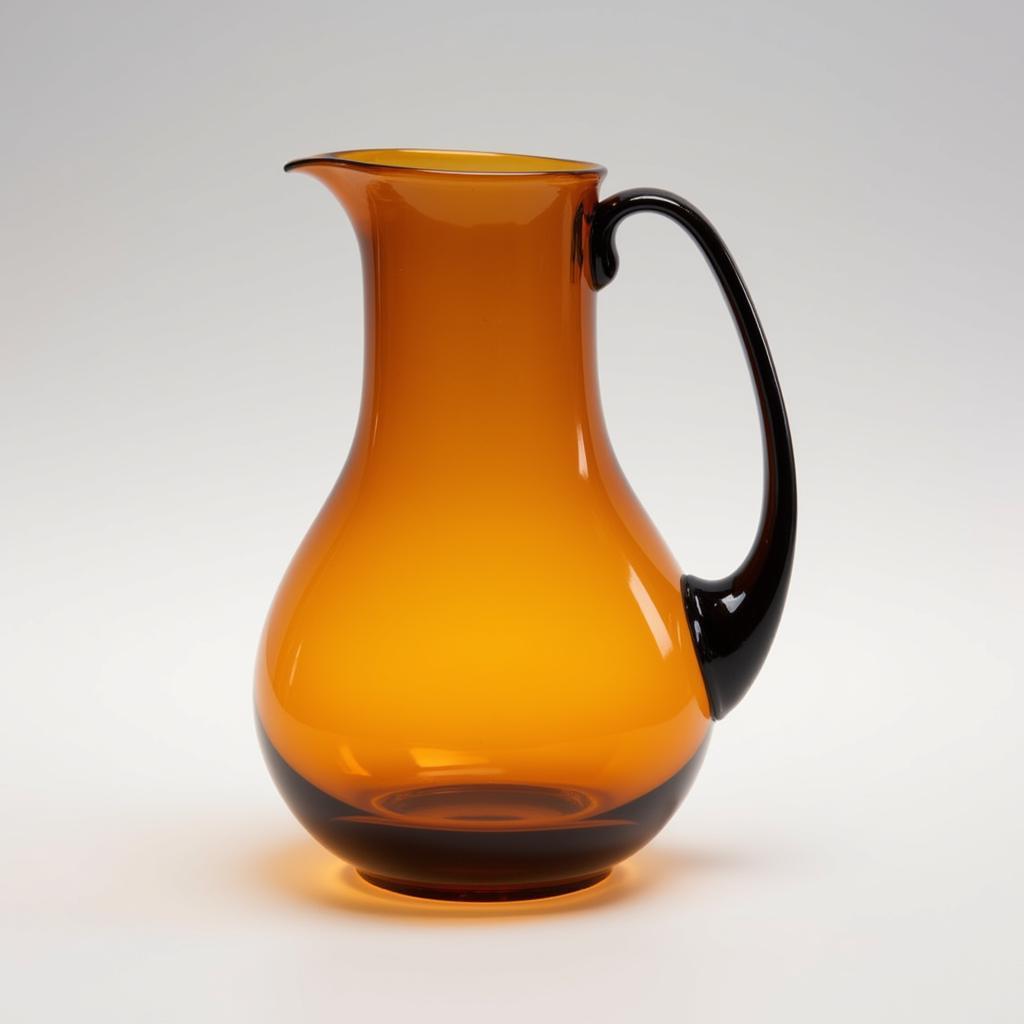 Modern amber pitcher with sleek and minimalist design