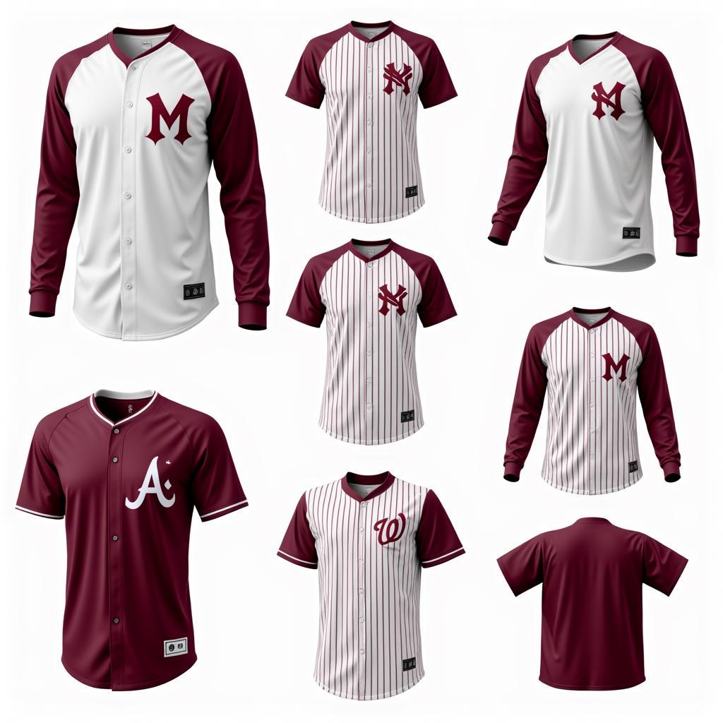 Modern Interpretations of Maroon and White Baseball Jerseys