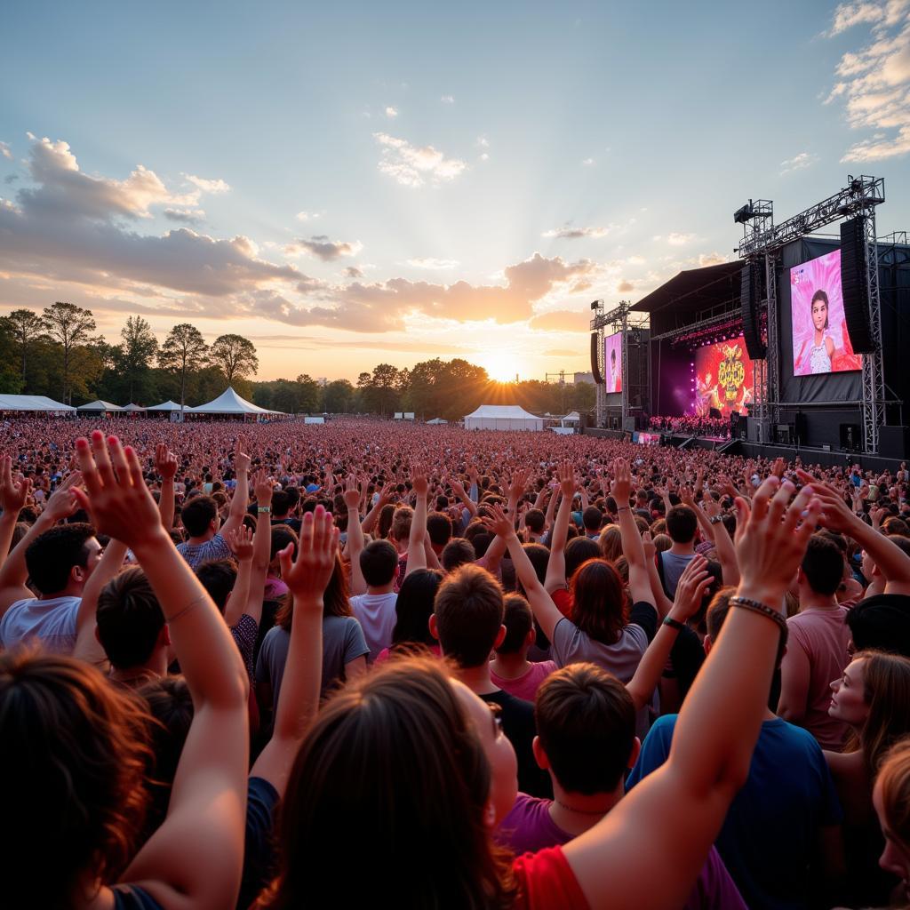 Large crowd enjoying a live music festival