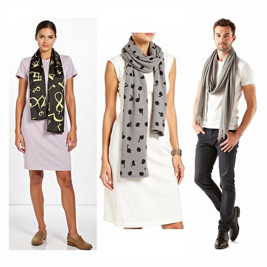 Music Note Scarves in Silk, Wool, and Cotton