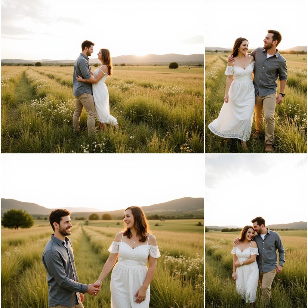 Natural Poses for a Field Engagement Shoot