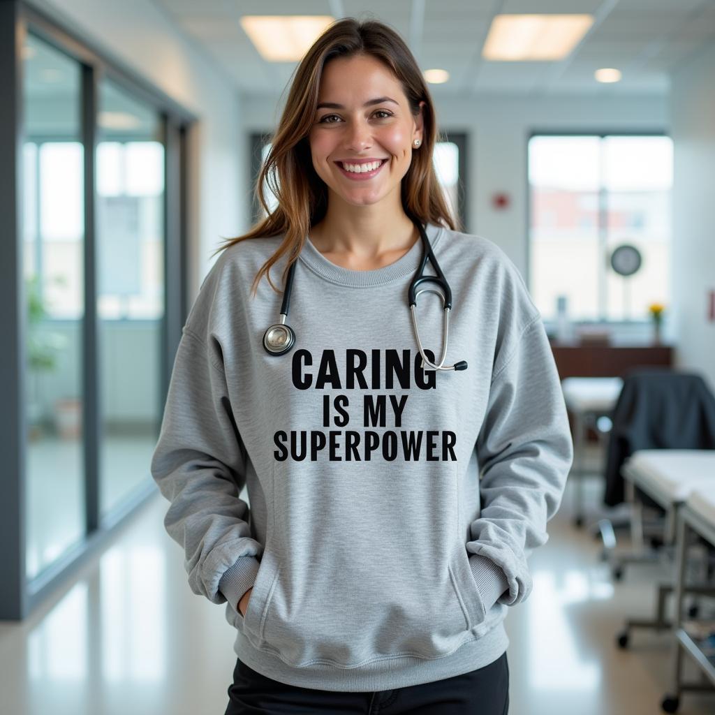 Nurse Sweatshirt with Inspirational Quote