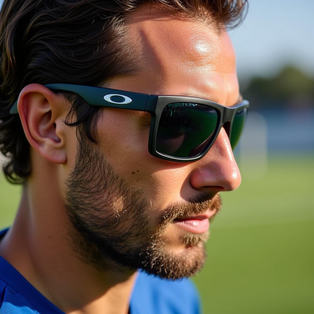 Oakley Carbon Plate Sunglasses in Football Action