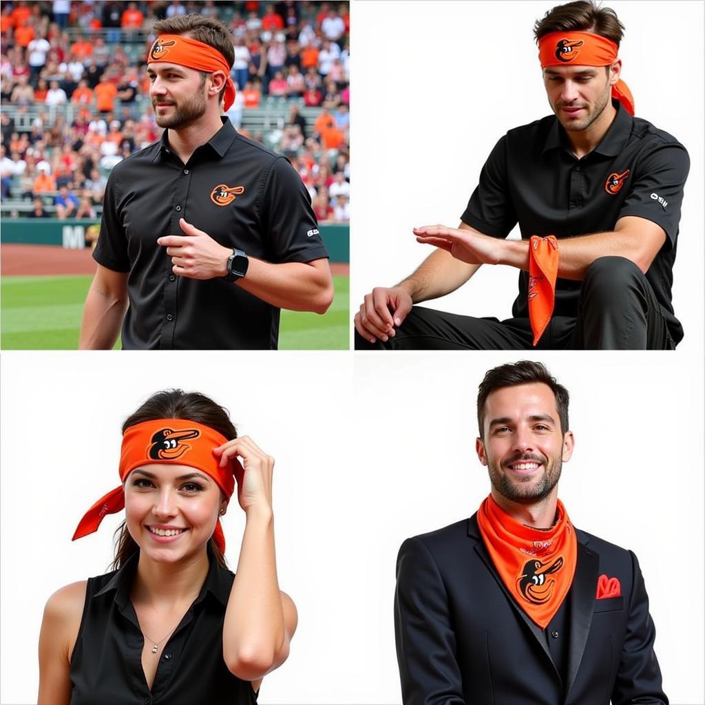  Orioles Bandana Worn in Different Styles