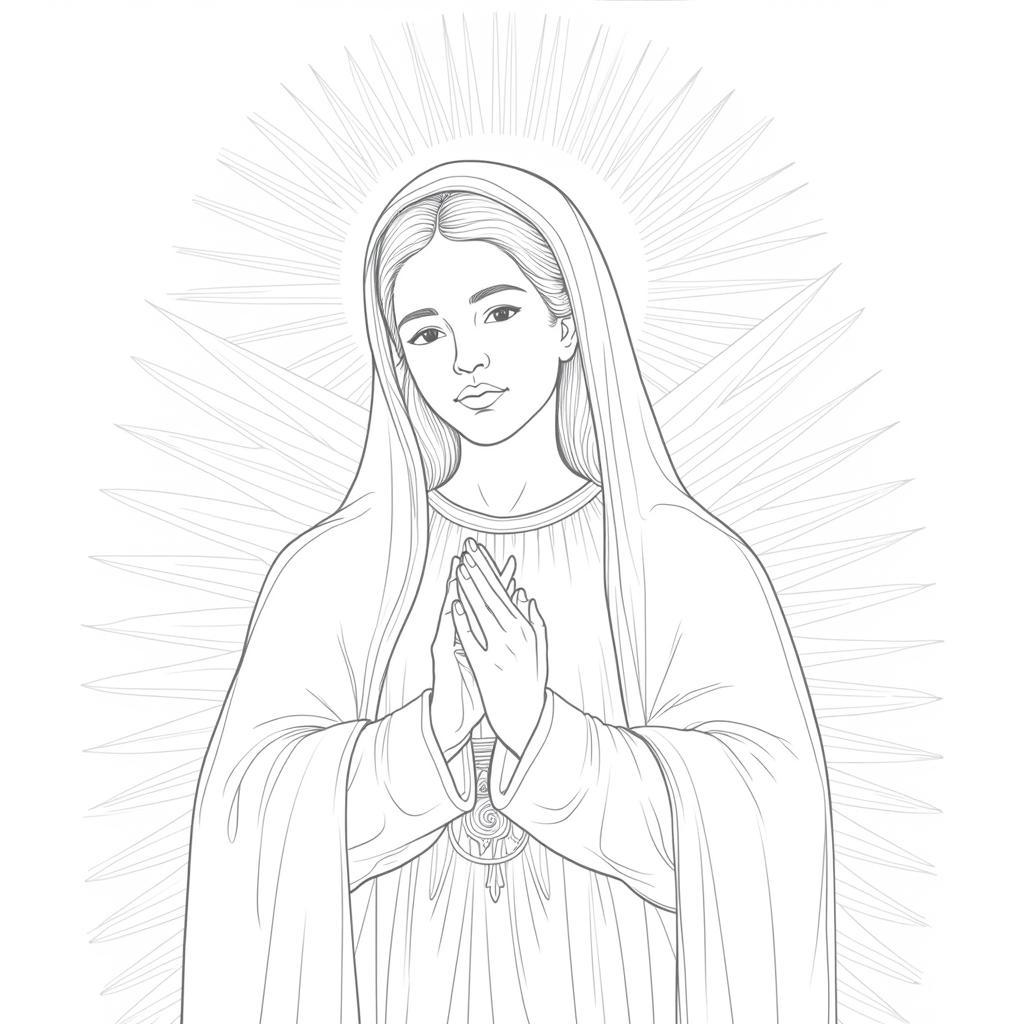 Our Lady of Guadalupe on Tilma Coloring Page