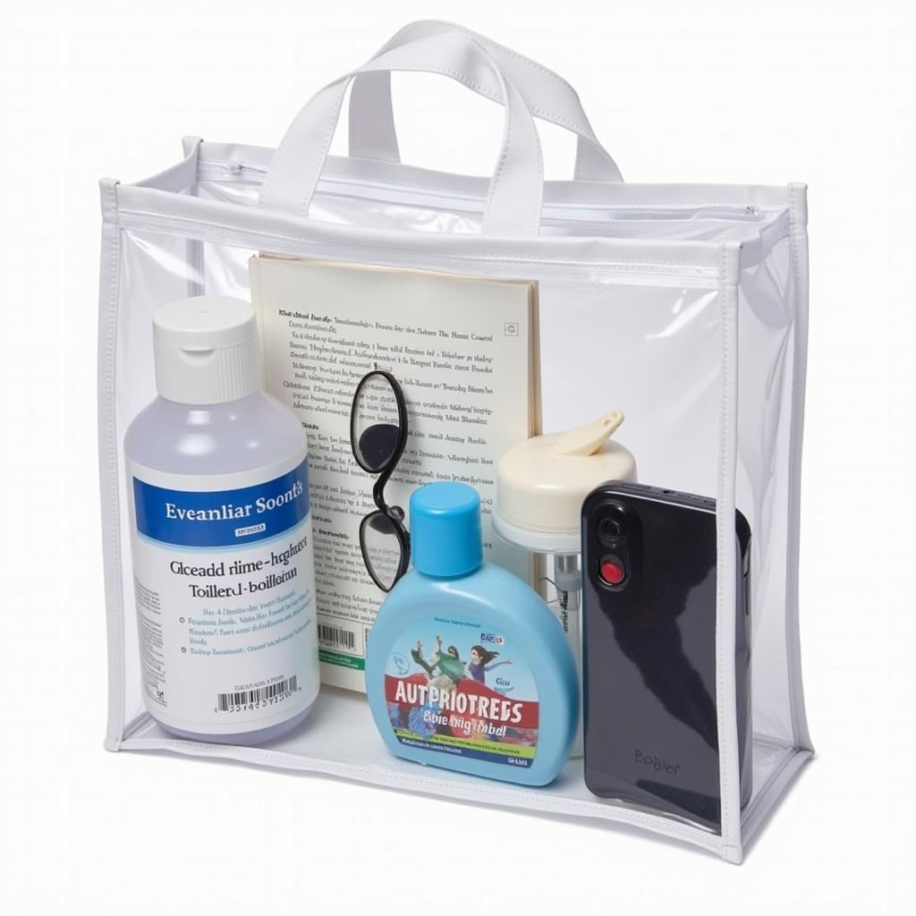 Patient belongings organized in a clear bag for a hospital stay