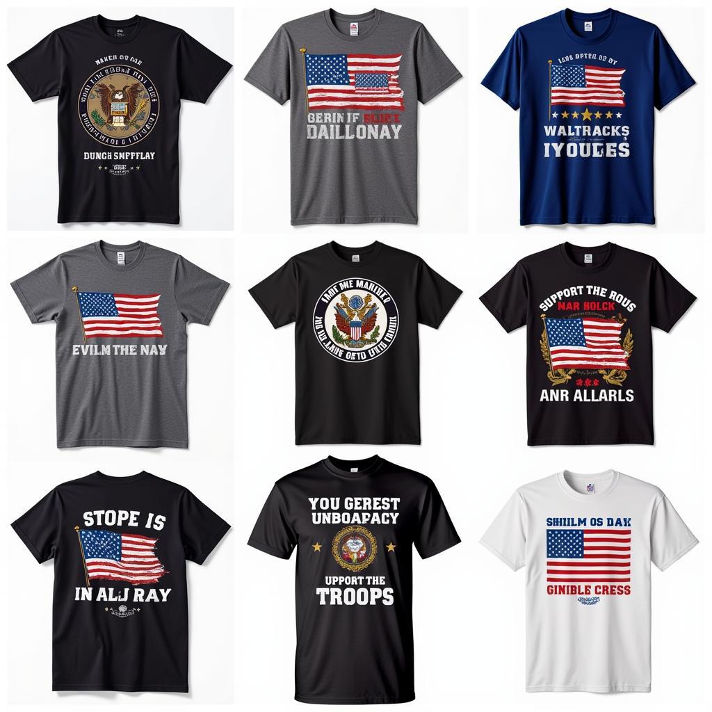 Various Patriotic Military T-Shirt Designs