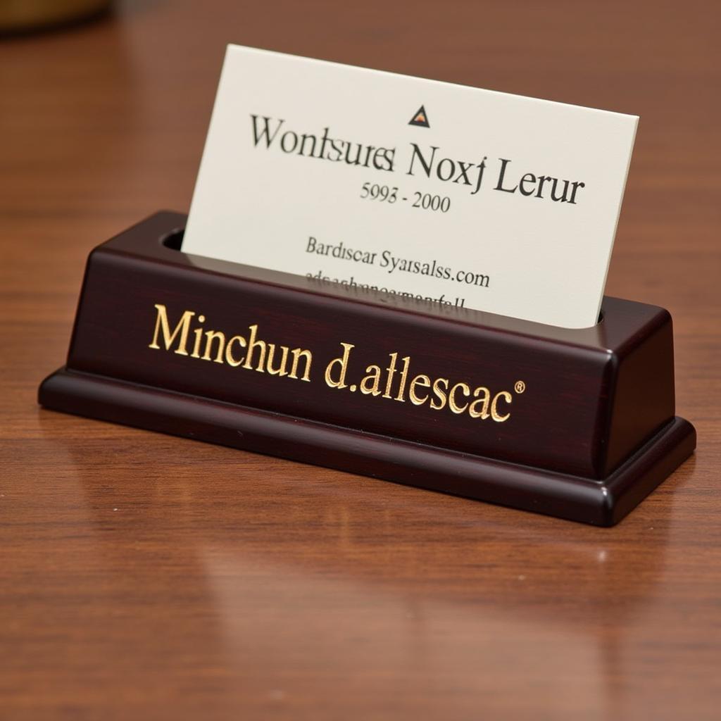 Personalized Desk Name Plate with Card Holder