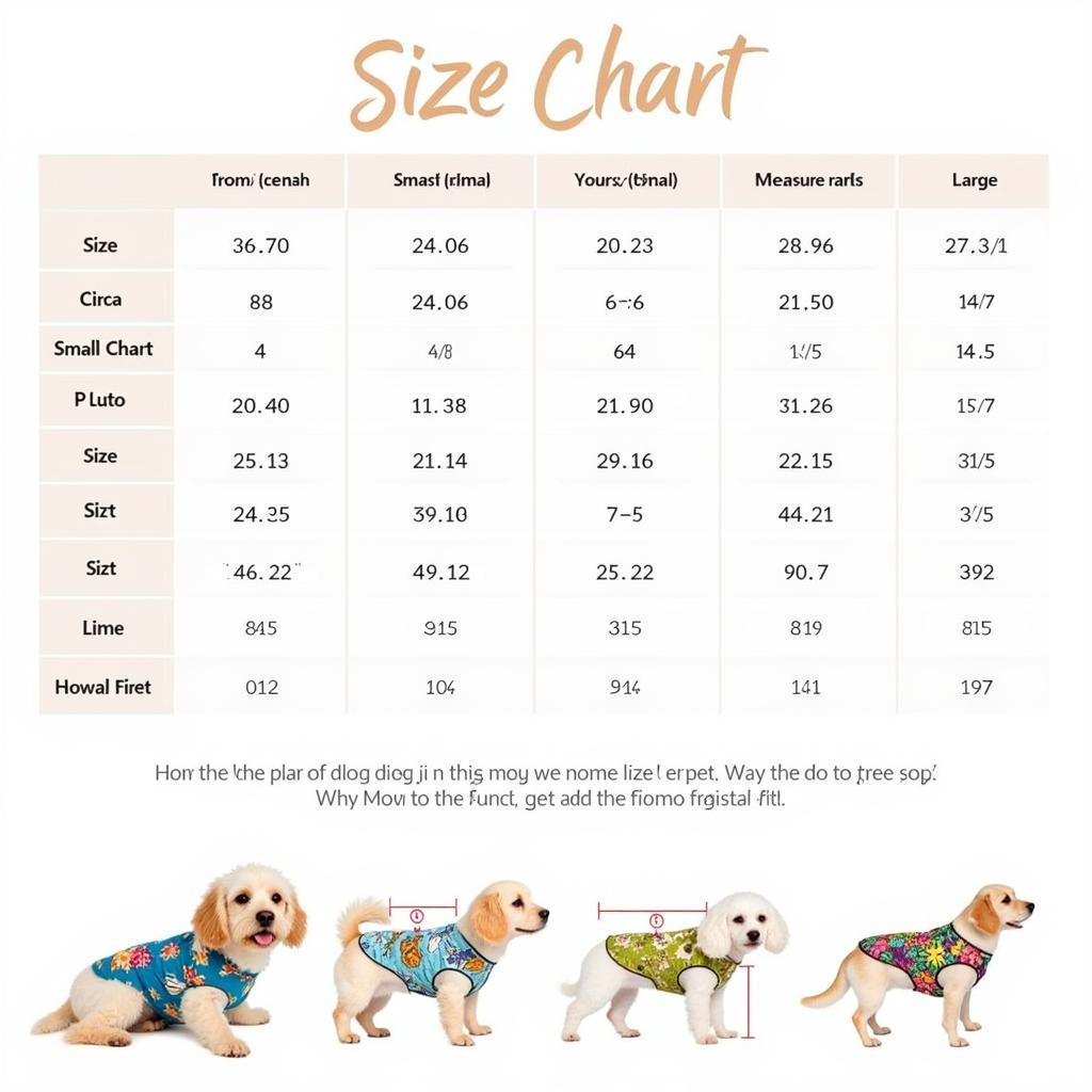 Personalized Dog Hawaiian Shirt Size Chart