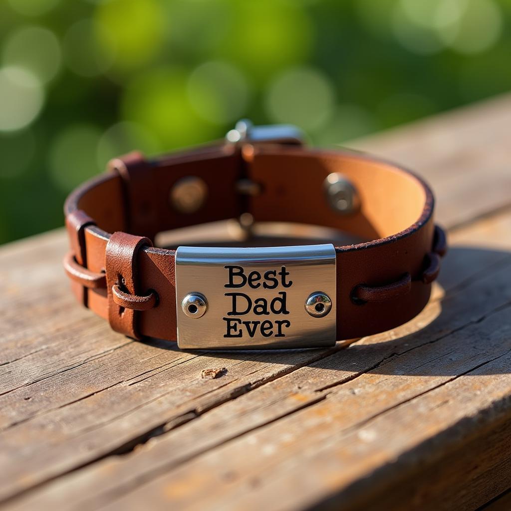 Personalized Father Bracelet with Custom Engraving