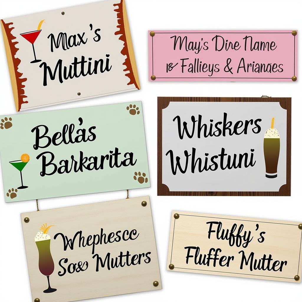 Personalized pet drink signs with names