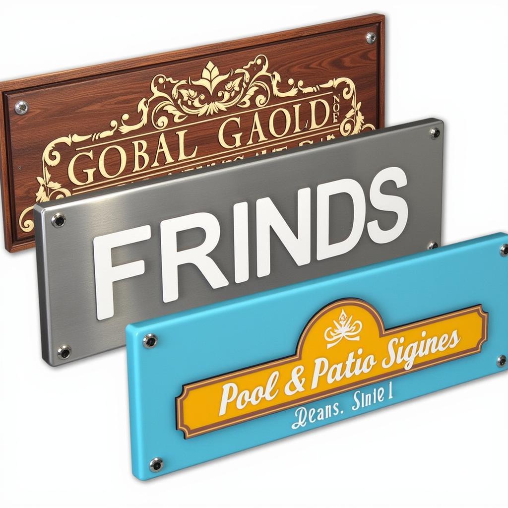 Pool and Patio Sign Materials: Wood, Metal, and Acrylic