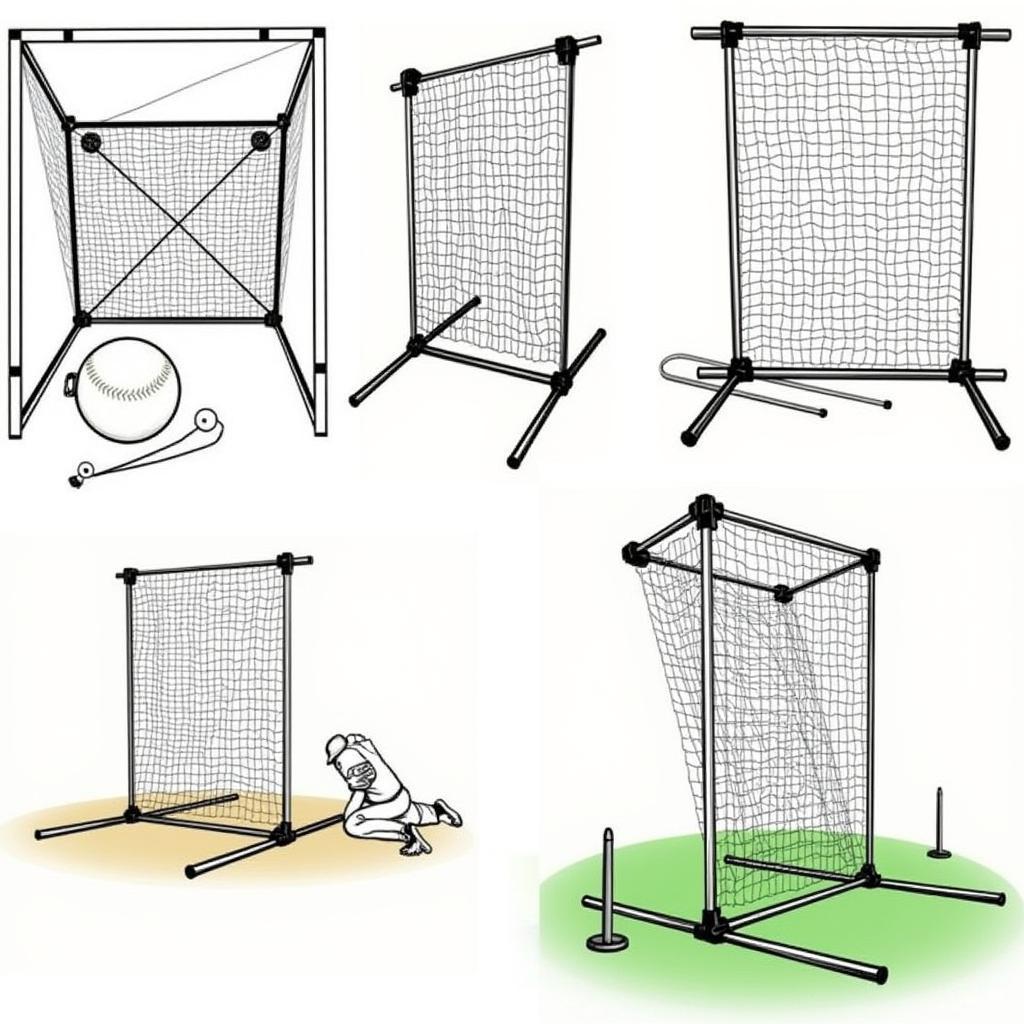 Setting up a Portable Batting Cage Net